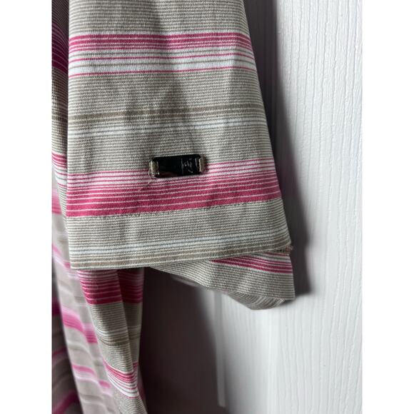 Nike FITDRY Tiger Woods Collection Men's Golf Polo Pink Tan Stripe Size XXL - Picture 2 of 9